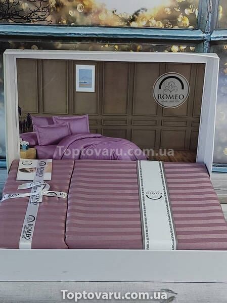 Постільна білизна Romeo Line murdum Сатин-страйп Бавовна Євро розмір 16659 фото