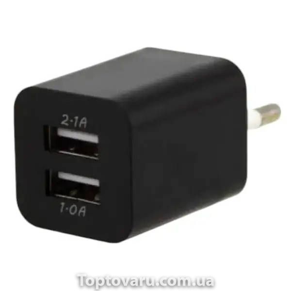 Зарядное устройство USB 2100 2USB Черное 34458 фото