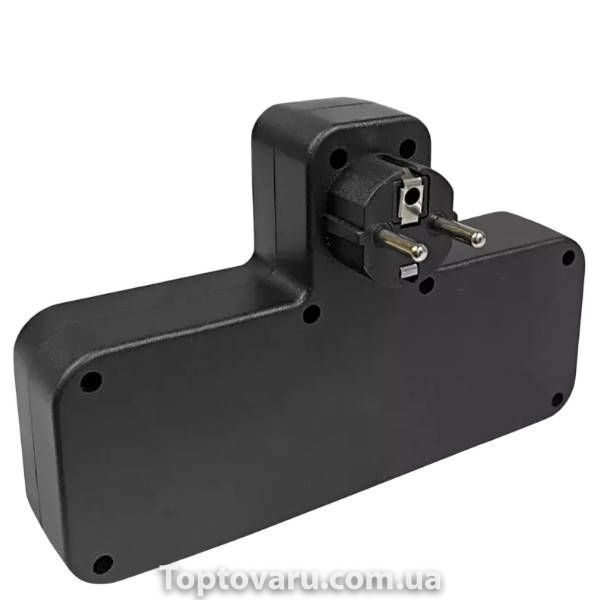 Мережевий фільтр-розгалужувач 8625UL на 4 розетки 220V, 3 USB порти Чорний 3455 фото