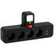 Мережевий фільтр-розгалужувач 8625UL на 4 розетки 220V, 3 USB порти Чорний 3455 фото 1