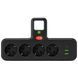 Мережевий фільтр-розгалужувач 8625UL на 4 розетки 220V, 3 USB порти Чорний 3455 фото 2