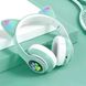 Бездротові навушники Bluetooth з котячими вушками STN-28 Зелені 11325 фото 2