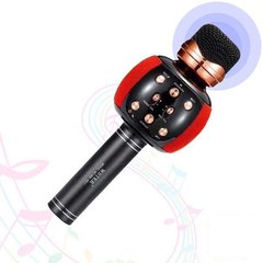 Мікрофон караоке бездротовий Karaoke DM WS 2911 з колонкою/FM радіо/Bluetooth Червоний 8184 фото