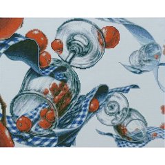 Алмазна мозаїка Strateg ПРЕМІУМ Бокали з ягодами розміром 40х50 см (D0036) D0036-00002 фото