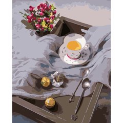 Картина по номерам Strateg ПРЕМИУМ Чай в кровать размером 40х50 см (GS516) GS516-00002 фото