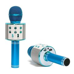 Караоке - мікрофон WS 858 microSD FM радіо Блакитний 6983 фото