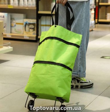 Складная сумка–трансформер 2в1 Шоппер на колесиках Зеленая 9360 фото