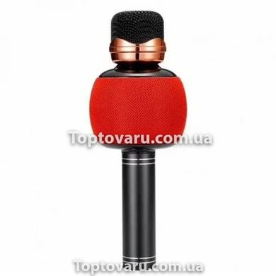 Микрофон караоке беспроводной DM Karaoke WS 2911 с колонкой/FM радио/Bluetooth Красный 8184 фото