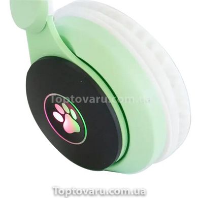 Бездротові Bluetooth навушники з котячими вушками ST-77M Зелені 9595 фото