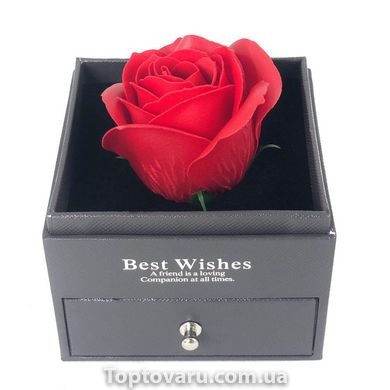 Подарочный набор розы из мыла 1 роза I Love You (подарочная коробка для украшений) + Подарок 2572 фото