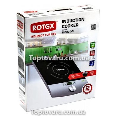 Плита индукционная настольная Rotex RIO230-G 1 конфорка 2000 Вт Серая 8034 фото