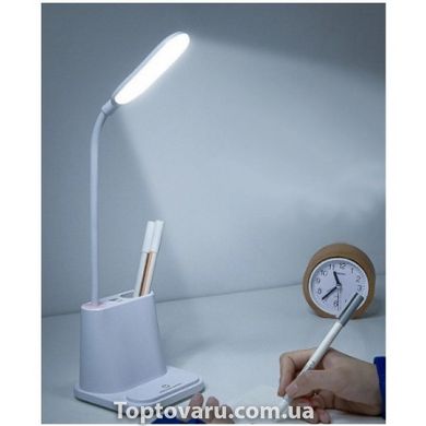 Розумна настільна світлодіодна лампа 3в1 з PowerBank Біла 4819 фото