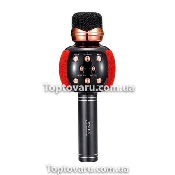 Микрофон караоке беспроводной DM Karaoke WS 2911 с колонкой/FM радио/Bluetooth Красный 8184 фото