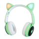 Бездротові Bluetooth навушники з котячими вушками ST-77M Зелені 9595 фото 1