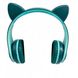 Бездротові навушники Bluetooth з котячими вушками LED YW-018 Зелені 18133 фото 1