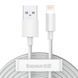 Кабель Baseus Simple Wisdom Data Cable Kit USB to iP 2.4A (2PCS/Set)1.5m White TZCALZJ-02-00001 фото 1