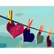 Картина за номерами Strateg ПРЕМІУМ Сердечка на прищіпках з лаком розміром 40х50 см (SY6747) SY6747-00002 фото 1