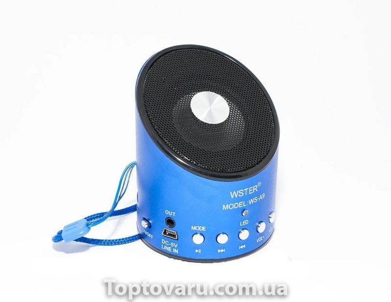 Портативна колонка WSTER WS-A9 Синя 2387 фото