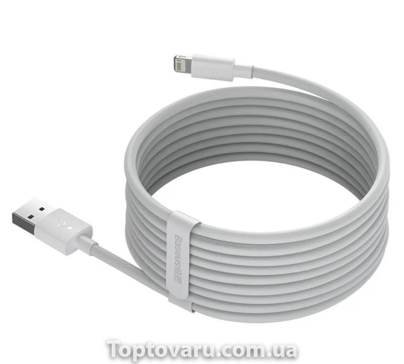 Кабель Baseus Simple Wisdom Data Cable Kit USB to iP 2.4A (2PCS/Set)1.5m White TZCALZJ-02-00001 фото