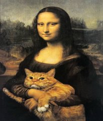 Алмазная мозаика GM 70849 "Мона Лиза с котом" 30*40 см в коробке 3359 фото