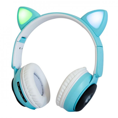 Беспроводные Bluetooth наушники с кошачьими ушками ST-77M Голубые 9596 фото