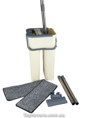 Комплект для уборки ведро и швабра с отжимом Scratch 8л Бежево-серый 3191 фото