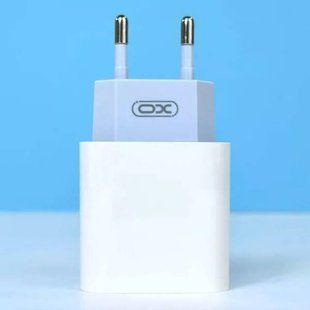 Мережевий рядний пристрій блок живлення XO LL129 EU 20W Fast charger with TYPE-C cable Type-c to Type-c Біле 30483 фото