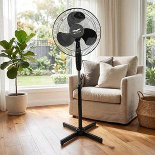 Вентилятор підлоговий 16", 3 швидкості Alfarid Fan Чорний 36133 фото