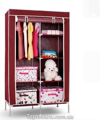 Складной тканевый шкаф Storage Wardrobe KM-105 Бордовый NEW фото