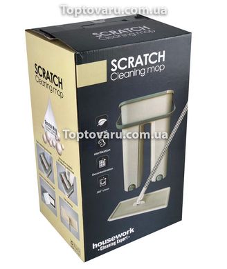 Комплект для уборки ведро и швабра с отжимом Scratch 8л Бежево-серый