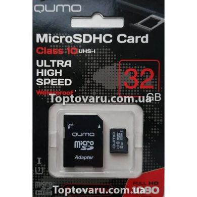 Карта памяти QUMO 32 Gb Class 10 UHS-1 с SD адаптером 7454 фото