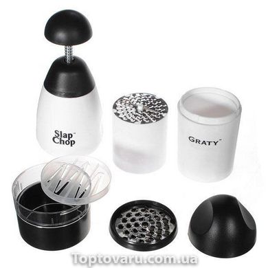 Ручний подрібнювач продуктів Slap Chop Білий з чорним 2173 фото