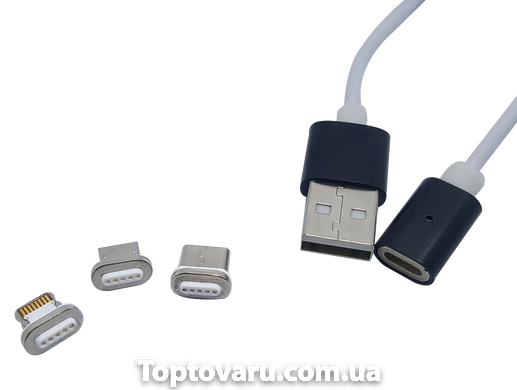 Магнітний кабель 360 ° USB 2.0 для зарядки з Type C 1092 фото