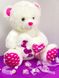 Плюшевий ведмедик Білий великий з рожевими лапками в подарунковій упаковці NEW фото 1