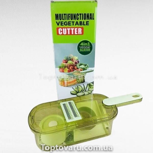Ручна овочерізка слайсер із зручною ручкою 4в1 multifuncrion vegetable Cutter Зелена 26136 фото
