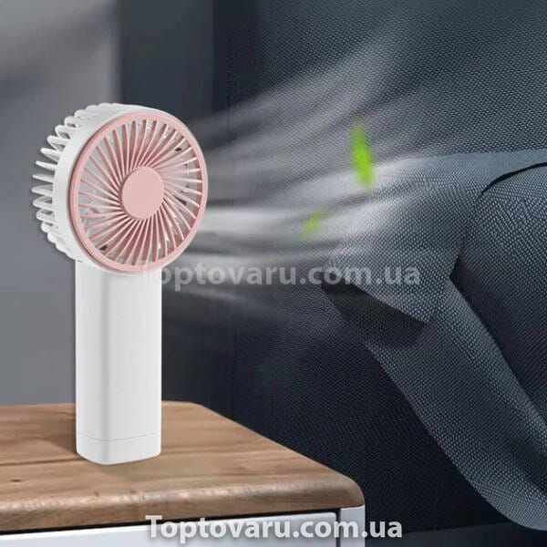 Вентилятор ручний акумуляторний Jisulife mini portable fan F2B Білий з рожевим 32605 фото
