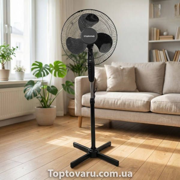 Вентилятор підлоговий 16", 3 швидкості Alfarid Fan Чорний 36133 фото