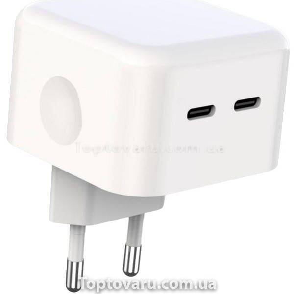 Сетевое зарядно устройство на два входа Type-c XO L105 35W 35W Fast Charger Белое 19700 фото