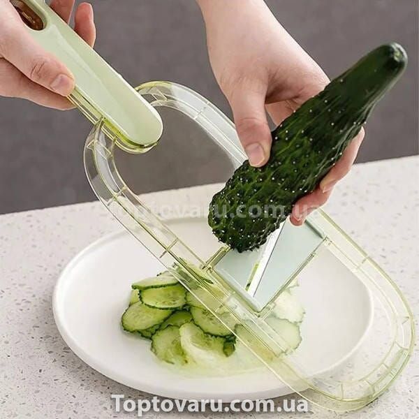 Ручна овочерізка слайсер із зручною ручкою 4в1 multifuncrion vegetable Cutter Зелена 26136 фото