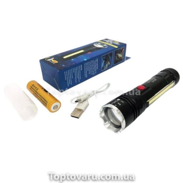Фонарь ручной аккумуляторный 1x18650/3xAAA Police T6-26+T6+COB Черный 33137 фото