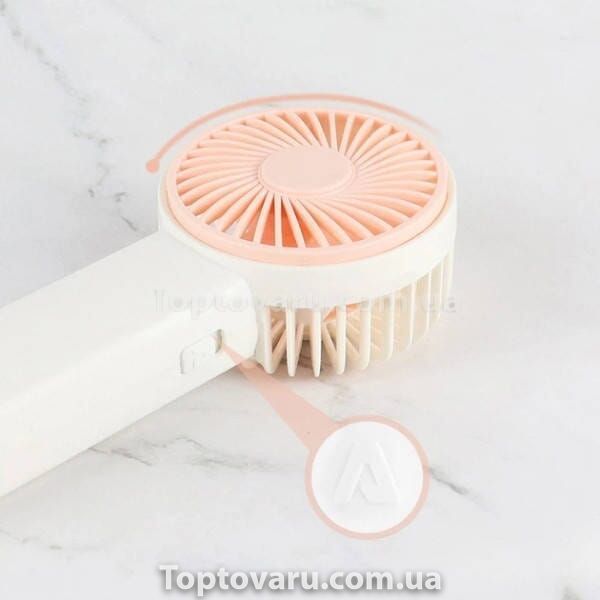 Вентилятор ручний акумуляторний Jisulife mini portable fan F2B Білий з рожевим 32605 фото