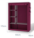 Складной тканевый шкаф Storage Wardrobe KM-105 Бордовый NEW фото 5