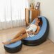 Надувний диван AIR SOFA Надувне велюрове крісло з пуфиком Блакитний 14736 фото 1