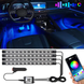 Светодиодная подсветка салона авто RGB led - подсветка ног в авто от прикуривателя Bluetooth APP, 4 х 22см, 10247 фото 1