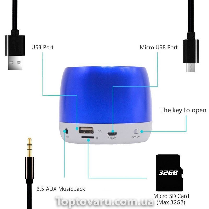 Портативна акустична Bluetooth колонка Hopestar H17 Blue 1041 фото