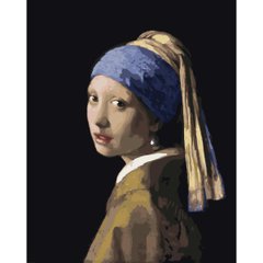 Картина по номерам Strateg ПРЕМИУМ Девушка с жемчужной серьгой с лаком размером 40х50 см (SY6635) SY6635-00002 фото