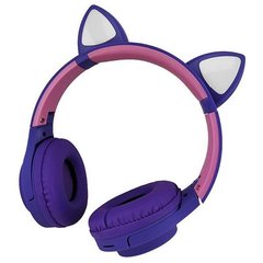 Наушники беспроводные LED с кошачьими ушками и подсветкой Фиолетовые 6985 фото