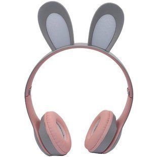 Наушники детские беспроводные с заичьими ушками Bluetooth P47R Серые 28941 фото