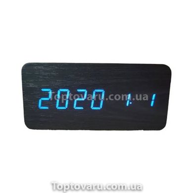 Електронний цифровий годинник VST 865 Чорний з синім підсвічуванням 19025 фото