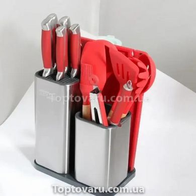 Набор ножей и кухонная утварь 17 предметов Zepline ZP-047 Красный 9680 фото